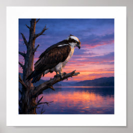 Watcher of the Water – Osprey at Dusk ポスター