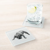 Watchful Bulldog Coaster ガラスコースター (アングル)