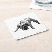 Watchful Bulldog Coaster スクエアペーパーコースター (アングル)