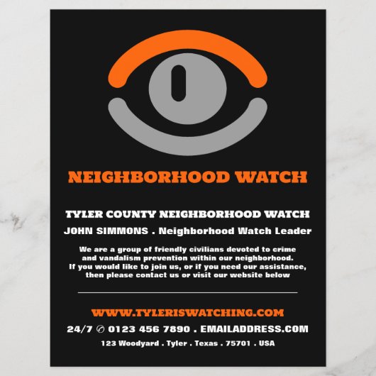 Watching Eye, Neighborhood Community Watch広告 チラシ (正面)