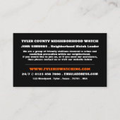 Watching Eye, Neighborhood Community Watch 名刺 (裏面)
