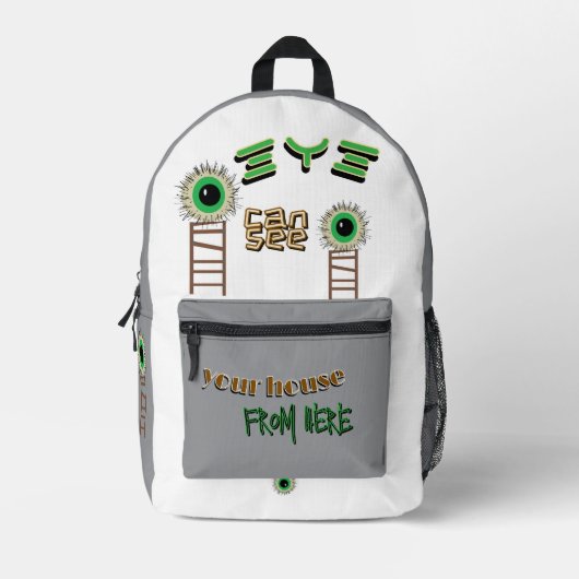 Watching Eye Print Cut Sew Bag プリントバックパック (正面)