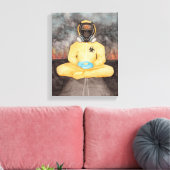 Watching It Burn Quarantine Yoga Hazmat Suit Canva キャンバスプリント (インサイチュ (リビング))