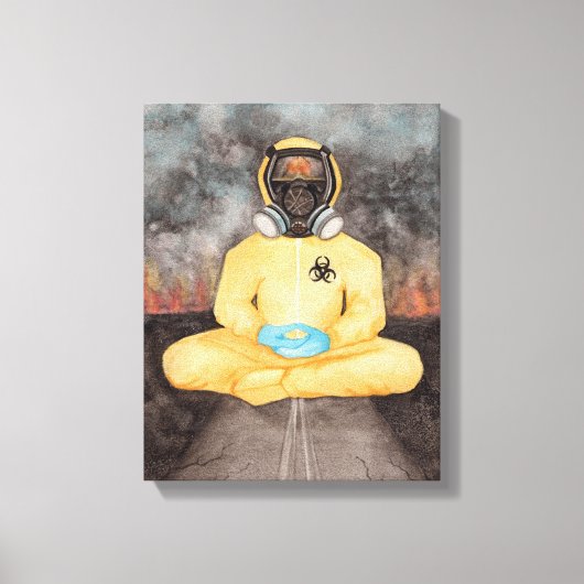 Watching It Burn Quarantine Yoga Hazmat Suit Canva キャンバスプリント (正面)
