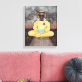 Watching It Burn Quarantine Yoga Hazmat Suit Canva キャンバスプリント (インサイチュ (リビング))