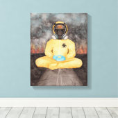 Watching It Burn Quarantine Yoga Hazmat Suit Canva キャンバスプリント (インサイチュ (ウッドフロア))