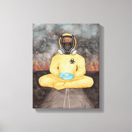 Watching It Burn Quarantine Yoga Hazmat Suit Canva キャンバスプリント (正面)