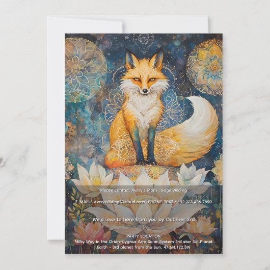 Watching Light | Fox Design 招待状 (裏面)