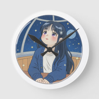Watching the stars at the planetarium ラウンド壁時計