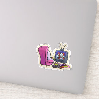 Watching TV ghost  シール