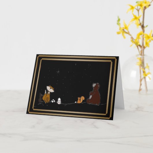 Watching under the same Stars Folded Greeting Card カード (黄色い花)