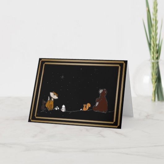 Watching under the same Stars Folded Greeting Card カード (正面)