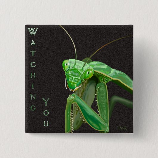 Watching You – グリーンバージョン 缶バッジ (正面)