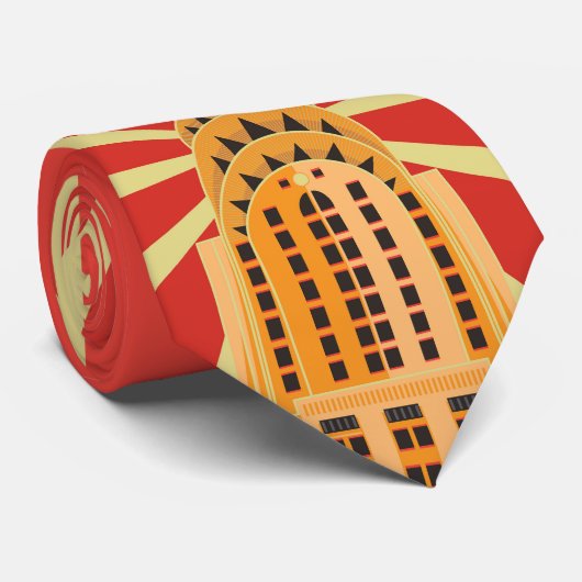 Watchtower Retro Building Necktie Design ネクタイ (ロール)