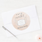 Watecolorピンク顔マスクの必要ラベル ラウンドシール (封筒)