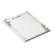 Watecolor Green Leaves Teacher Notepad ノートパッド (アングル)