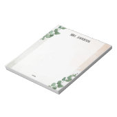 Watecolor Green Leaves Teacher Notepad ノートパッド (回転)