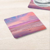 water湖、Badwater、デスヴァレー スクエアペーパーコースター (アングル)