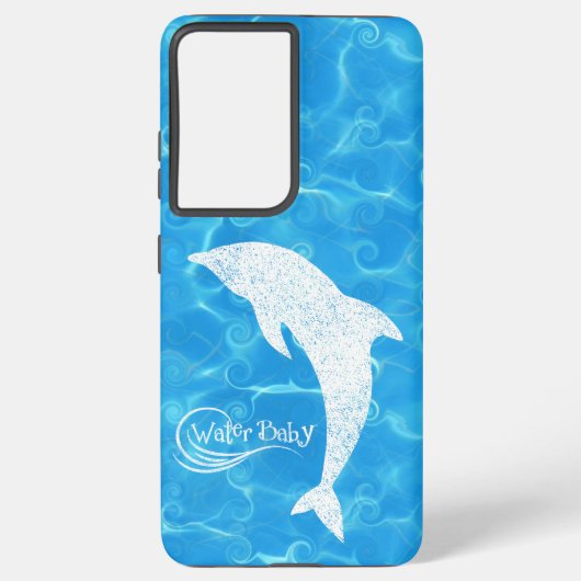 Water Baby Dolphin Wave Case Samsung Galaxyケース (裏面)