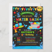 Water Bashサマーボーイ誕生日パーティー 招待状 (正面)