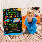 Water Bash Summer Boy Birthday Partyの写真 招待状