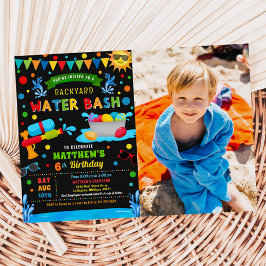 Water Bash Summer Boy Birthday Partyの写真 招待状