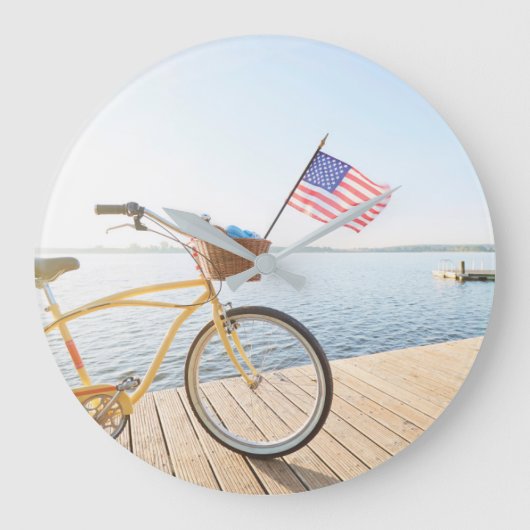 Water | Bicycle By the Lake ラージ壁時計 (正面)