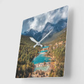 Water | Blue Moon Lake, China スクエア壁時計 (傾斜)