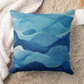 water blue pattern クッション (ブランケット)