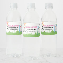 Water Bottle Label Futbol Soccer Birthday party ペットボトルラベル