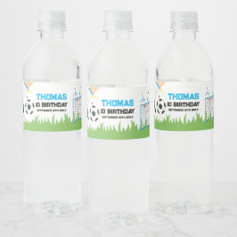 Water Bottle Label Futbol Soccer Birthday party ペットボトルラベル