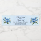 Water Bottle Labels - Blue Peony Wedding ペットボトルラベル (シングルラベル)