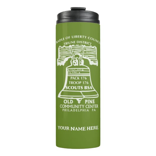 Water Bottle - Olive Green (Personalized) タンブラー (正面)