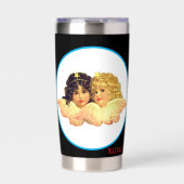 WATER BOTTLE TUMBLER TWIN ANGELS XOXO  保温保冷タンブラー (正面)