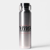 Water Bottle with Black Cursive Name, Phone, Year ウォーターボトル (正面)