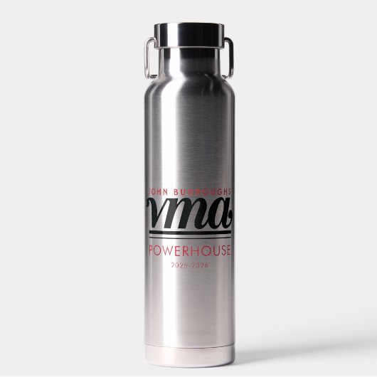Water Bottle with Black Cursive Name, Phone, Year ウォーターボトル (正面)