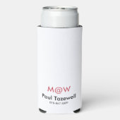 Water Bottle with Black Cursive Name, Phone, Year スリム缶クーラー (Seltzer裏面)