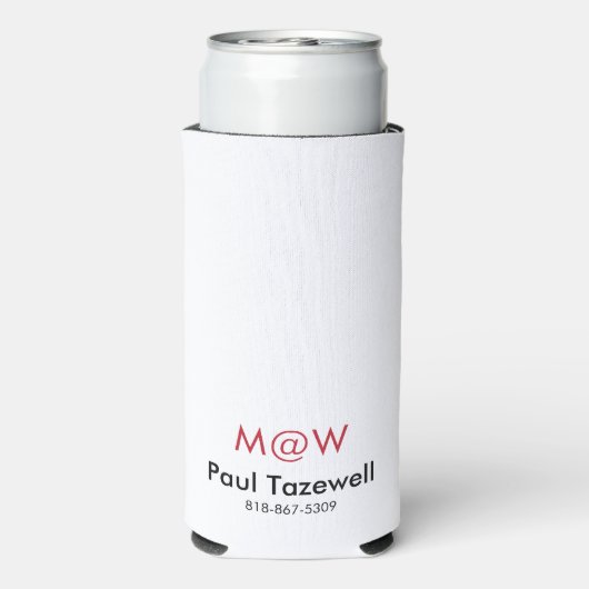 Water Bottle with Black Cursive Name, Phone, Year スリム缶クーラー (Seltzer裏面)