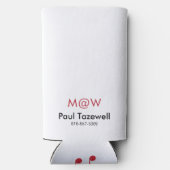 Water Bottle with Black Cursive Name, Phone, Year スリム缶クーラー (裏面)