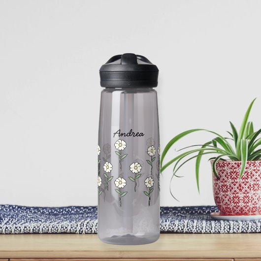 Water bottle with pretty daisy flowers ウォーターボトル