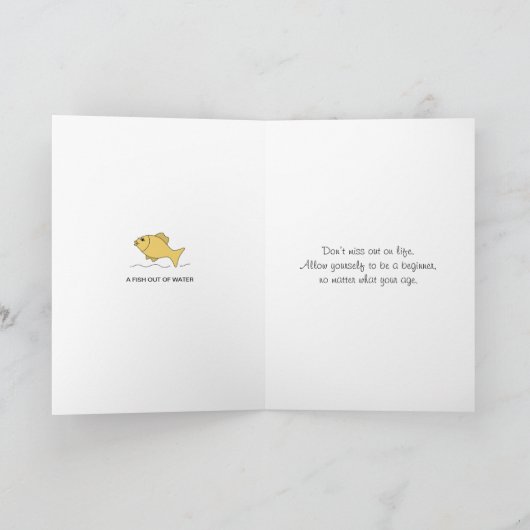 Water_C_Greetingカードから出た魚 カード (内部)