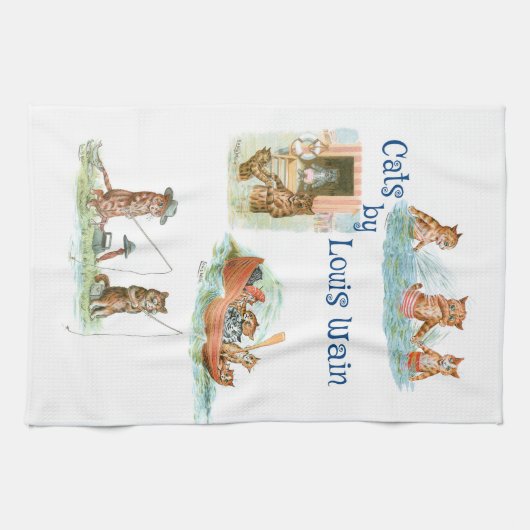 Water Cats by Louis Wain キッチンタオル (横)