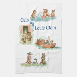 Water Cats by Louis Wain キッチンタオル