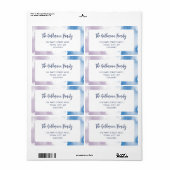 WATER COLORかわいい紫の青のスクリプモダント ラベル (フルシート)