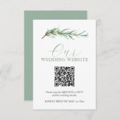 Water Color結婚のWebサイトQRコード付きRSVPカード 招待状 (正面/裏面)
