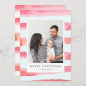 WATER COLOR メリー CHRISTMAS photo christmas シーズンカード (正面/裏面)