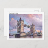 Water Color モダン Of Tower Bridge(ロンドン) ポストカード (正面/裏面)