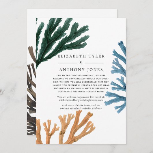 Water Color 減ら藻類結婚のゲスト一覧 案内状 (正面/裏面)