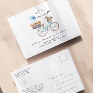 Water Color Bike Moving Announcement ポストカード