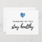 Water Color Blueハート考えズオブユーズ ポストカード (正面/裏面)